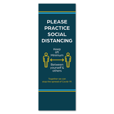 Banner Stands - Social Distancing - 31.5x92
